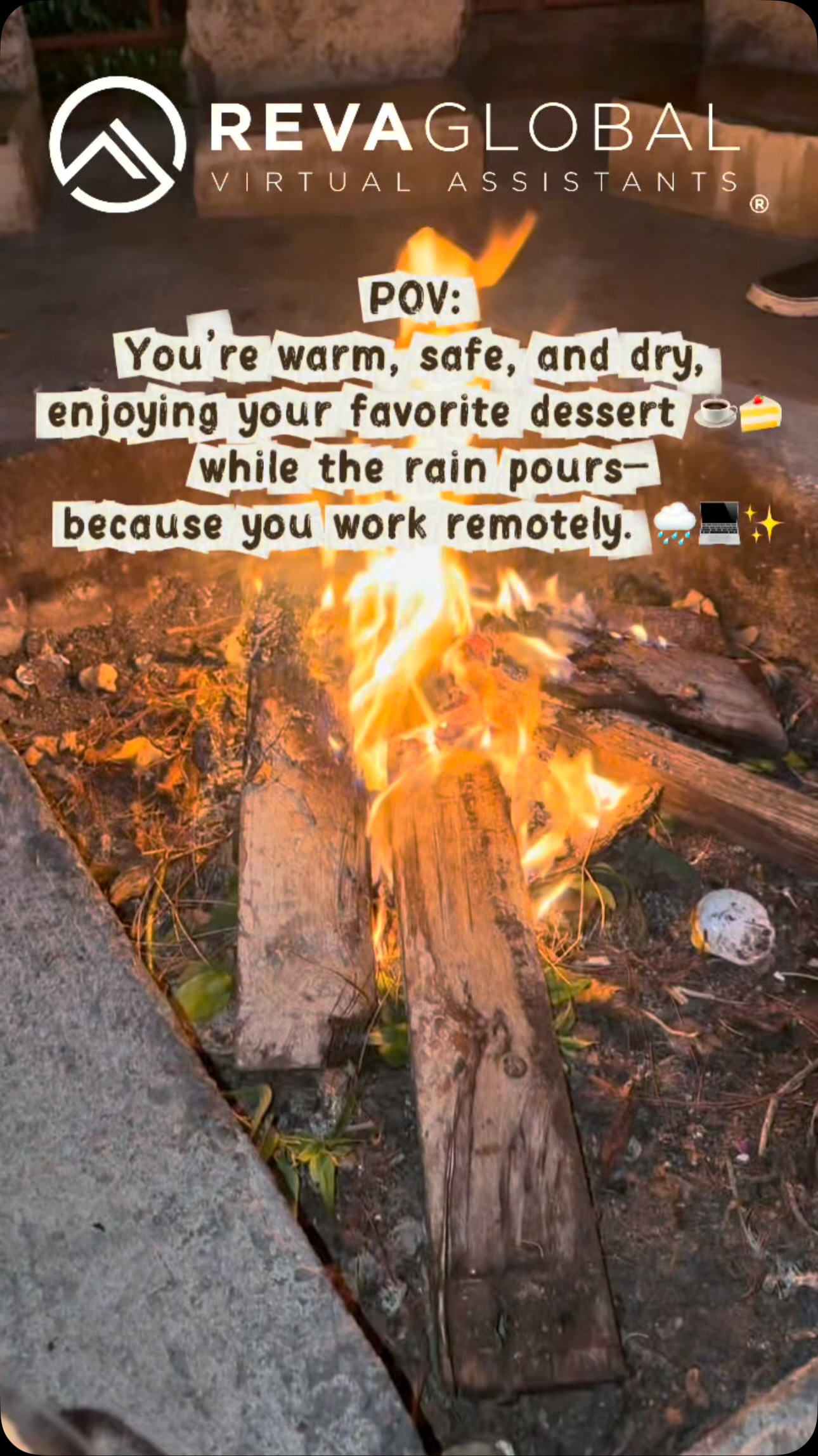 Rain outside? Stay safe and dry at home. With a permanent work-from-home career at REVA…
